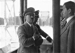 Adolf Hitler inspecting the construction site of the Haus der Deutschen Kunst in Munich with Albert Speer